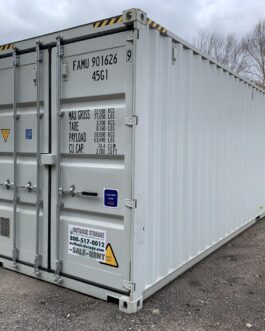 Nuovo container standard da 40 piedi per la spedizione e lo stoccaggio – a tenuta di vento e acqua – grigio 40′ x 8′ x 8,5′ di altezza –